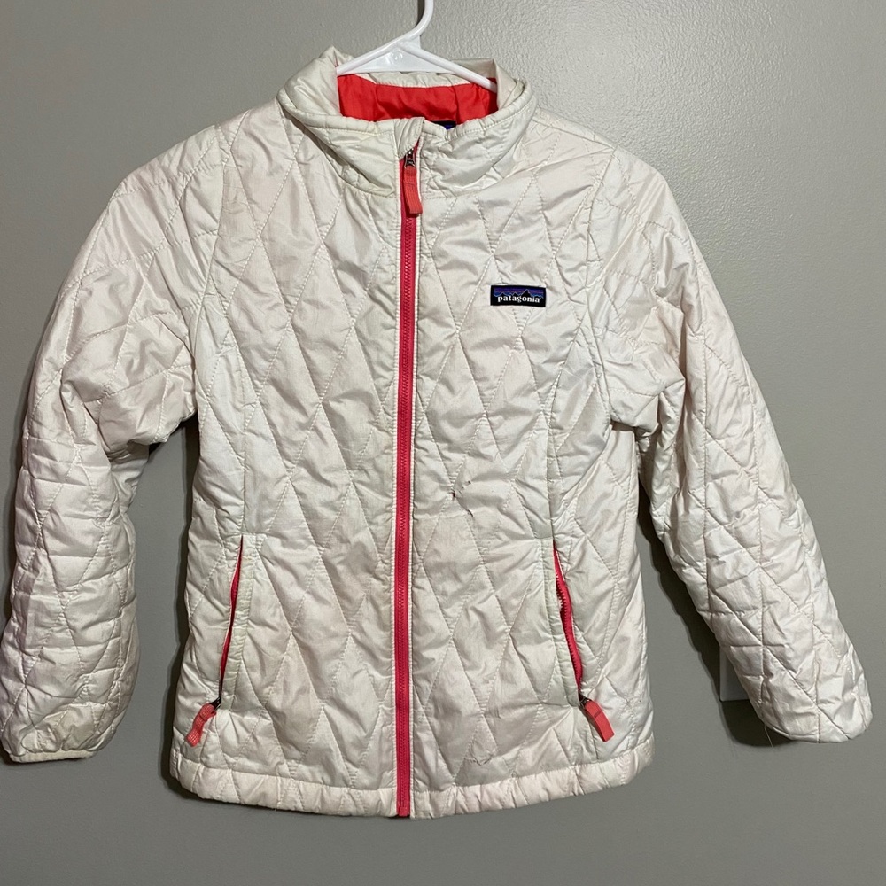 Kids Patagonia jacket size M (white and pink)